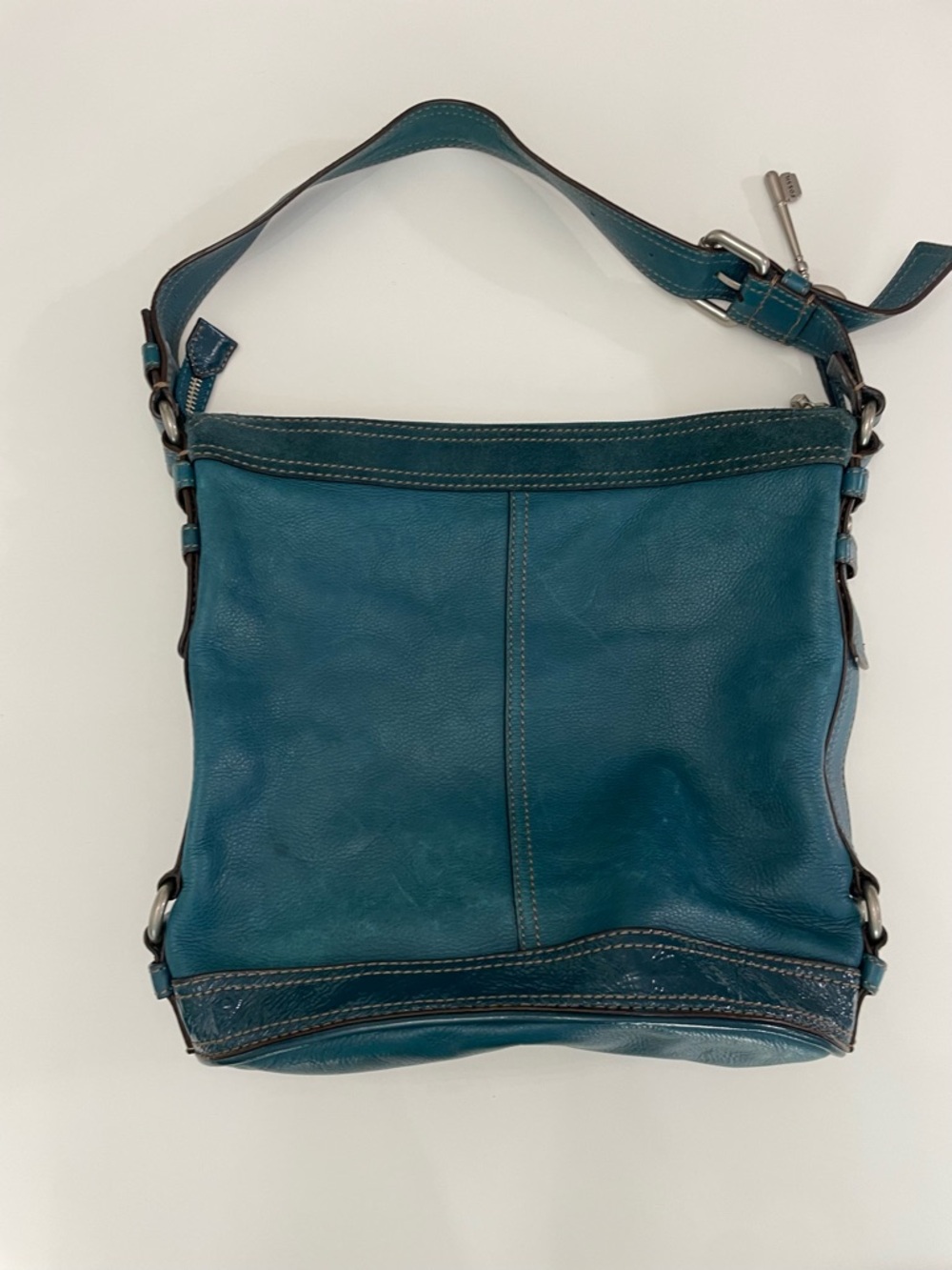 Fossil Teal Leather Maddox Hobo Shoulder Bag - Picture 2 of 12